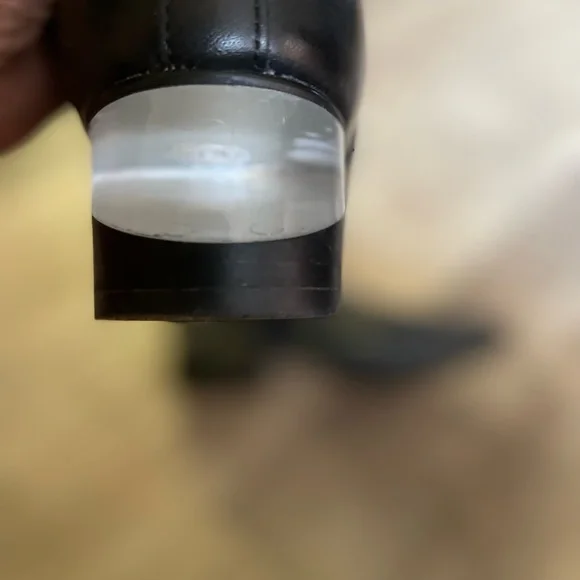 Steve Madden cowboy black leather unique heel leather boots  size 6 - Picture 5 of 13